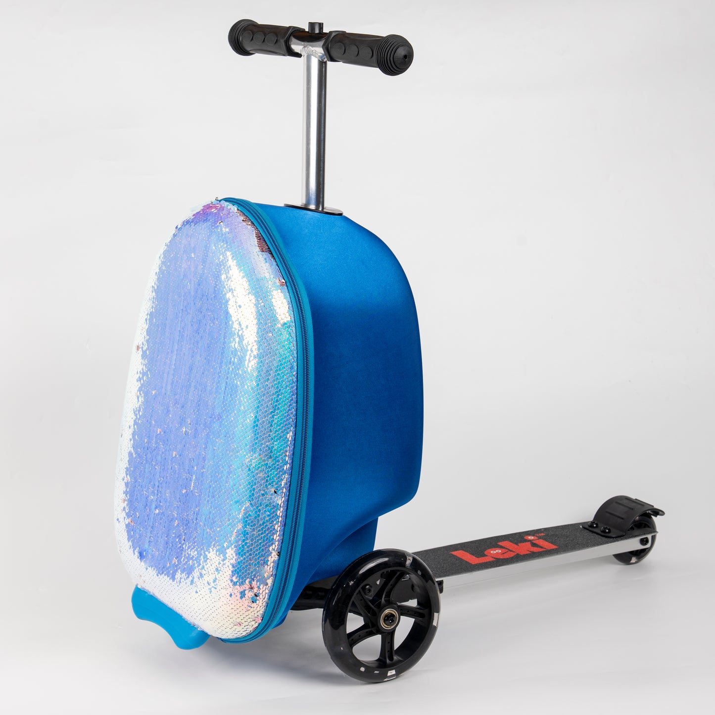 19 inch EVA scooter suitcase - Blue and pink Sequin