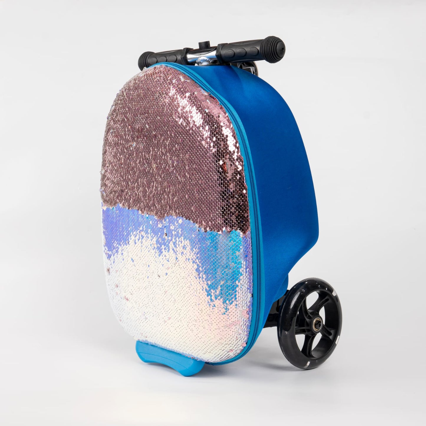 19 inch EVA scooter suitcase - Blue and pink Sequin