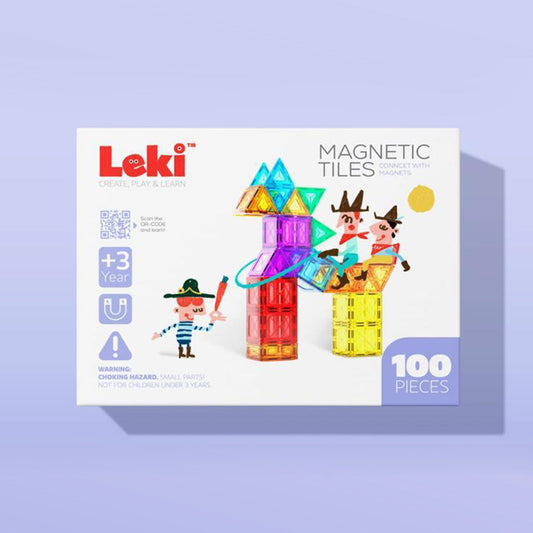 leki 100pcs magnetic tiles