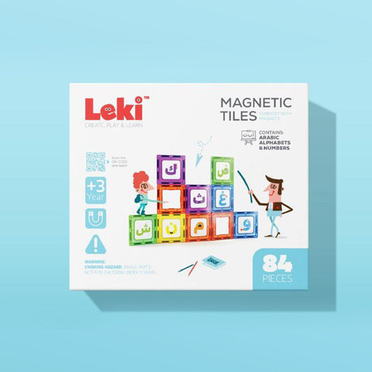 leki 84pcs magnetic tiles English Alphabets and numbers