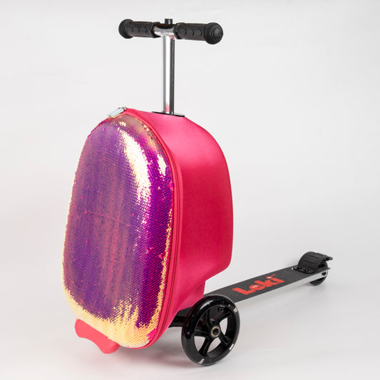 19 inch EVA scooter suitcase - Gold and Rose Red Sequin